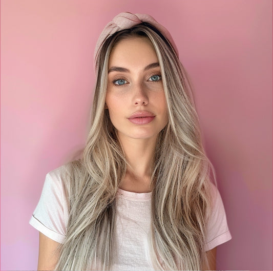 Silk based haartopper – Blond met donkere highlights en donkere roots