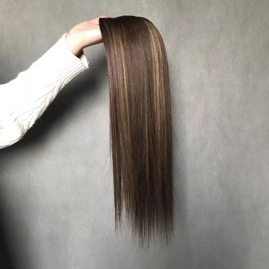 Silk based haartopper –  Bruin haar met lichte highlights